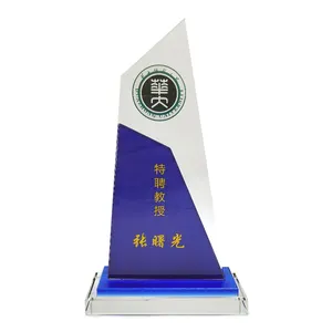 Sublimazione miglior dipendente medaglia aziendale personalizzata targa trofeo premio in cristallo vuoto