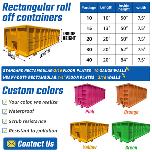 Nuevo Contenedor de Acero <span class=keywords><strong>para</strong></span> Basura de 30 Yardas con Recolector de Residuos <span class=keywords><strong>para</strong></span> Tratamiento de Desechos y <span class=keywords><strong>Reciclaje</strong></span> - Product Image 4