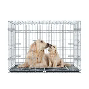 2023 sıcak satış özelleştirilmiş katlanır ağır Metal köpek sandık tek kapı ve çift kapı köpek kafesi - Product Image 3