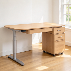 Escritorio de Computadora con Altura Ajustable y Almacenamiento en Cajones, Mesa de Oficina de Madera para el Hogar, Oficina o Escuela - Product Image 5