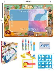 แผ่นรองวาดน้ำขนาดใหญ่สำหรับเด็ก 150*100 ซม. ผ้ารองวาดภาพสำหรับระบายสี พร้อมปากกาวิเศษ บรรจุกล่อง - Product Image 4