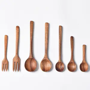 2023批发个人用途定制木勺和叉子套装木勺和叉子木叉