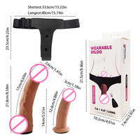 Dildo vibrant réaliste double et solide, portable avec sangle de ceinture, étanche IPX7, écologique, pour couples lesbiens, en TPE