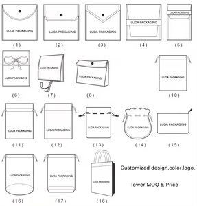 Pochette à rabat en velours suédé personnalisée avec logo, fermeture à bouton-pression, pour présentation et rangement de bijoux, avec boîte cadeau, carte de remerciement et chiffon de polissage - Product Image 4