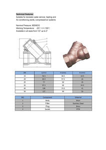 Messing 3/4 "Innengewinde <span class=keywords><strong>Y</strong></span>-förmiges Sieb Filter ventil Rohr verschraubungen Adapter anschluss für Wasser öl trennung - Product Image 6