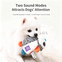 Jouet pour chien en peluche sonore et résistant aux morsures, anneau en papier pour les dents