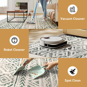 Tapis géométrique Isalaine, rectangulaire, lavable, en polyester, pour la décoration de la maison - Product Image 2