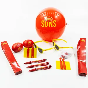 Negócios promocionais Logotipo personalizado Crianças Adultos Dar Aways Sunglasses Ball Pen Inflável 3d Beach Ball Gift Sets