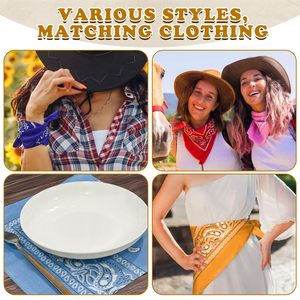Bandanas en coton 100 % en gros pour hommes et femmes, 21 x 21 pouces, mouchoirs de cowboy pour fêtes, costumes et animaux de compagnie - Product Image 6