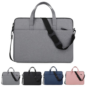 Maletín de negocios para mujer, bolso para portátil de 13, 14 y 15 pulgadas, bolso de hombro de tela Oxford, diseño sencillo, rosa, gris, negro, azul - Product Image 5