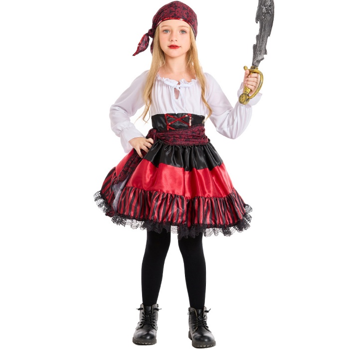 open lace back dress Pirate Dress with Headband – Little Adventures main image 0