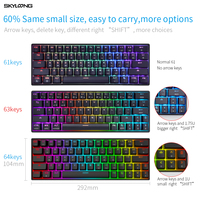 Clavier skyloong 60% gateron à faible latence, interrupteurs optiques, capuchons de touches PBT, rvb, mini clavier de jeu pour le fabricant d'origine