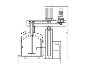 Mélangeur à double arbre concentrique FDT <span class=keywords><strong>1000L</strong></span> utilisé pour le mélange industriel à haute viscosité avec couvercle sous vide et réservoir à enveloppe - Product Image 4