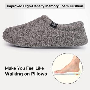 JUST HOME Mocassins d'intérieur en polaire pour femmes pour pantoufles Fourrure bouclée floue avec mousse à mémoire anti-dérapant Printemps Automne Saisons - Product Image 3