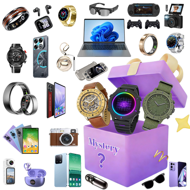 US Direct Shipment Lucky 5G Smartphone Auricular Auriculares 5 Pieces Smartwatch Earphone Headset Surprise Mysterious Box Gift