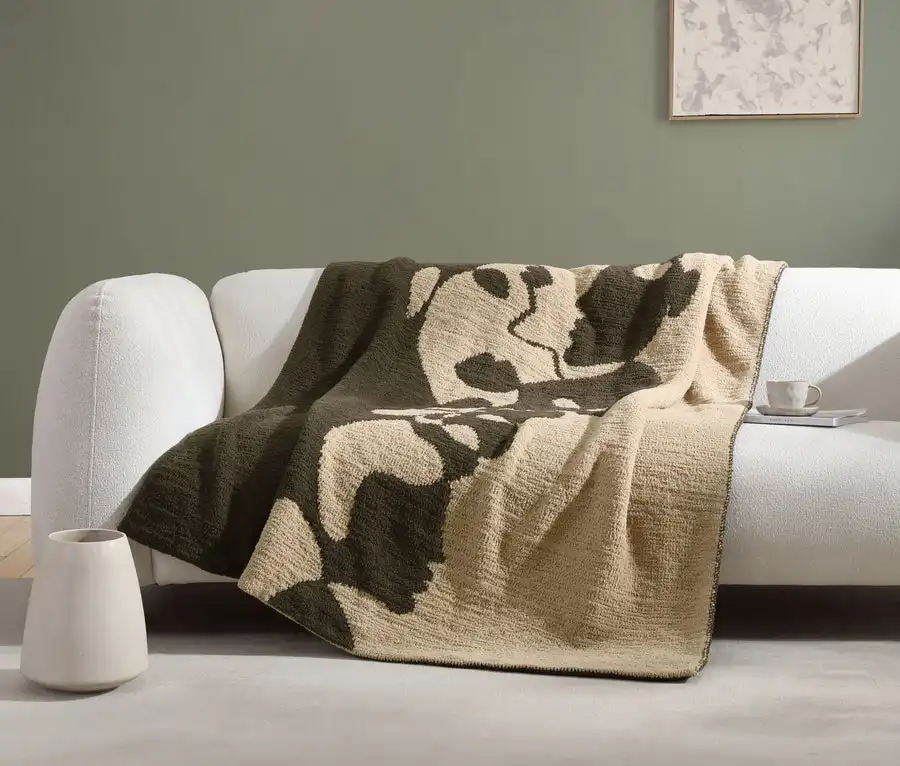 Cobertor de malha 100% poliéster feito à mão, padrão vintage, retangular super macio, ideal para dormir em adultos e todas as estações