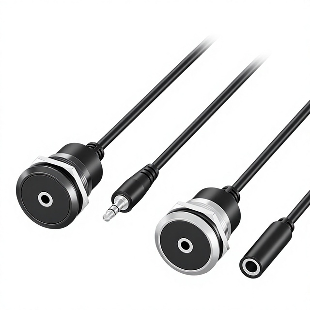 Type-C Round Module 35mm Headphone Cable Female-to-Male Connector Cabinet Module Patch Cord for Data Center Use