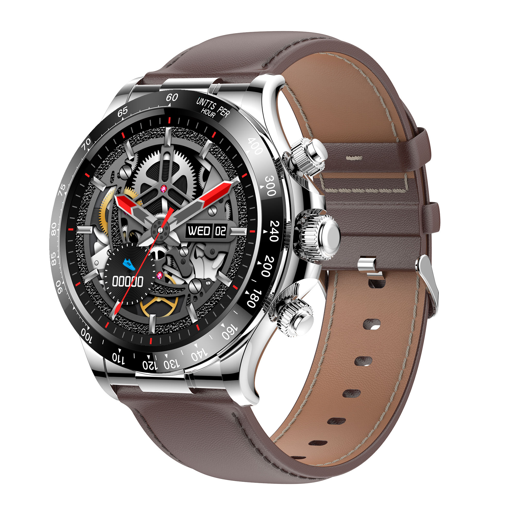 สายหนังสีน้ำตาลเงิน