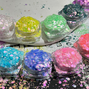 Lentejuelas Mixtas <span class=keywords><strong>de</strong></span> Poliéster Coloridas por <span class=keywords><strong>Kilo</strong></span>, Purpurina Gruesa Tipo Macaron para Vasos con Efecto Bola <span class=keywords><strong>de</strong></span> Nieve, Resina, Slime y Maquillaje - Product Image 2