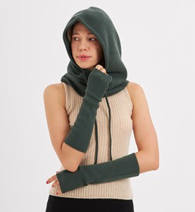 100% Pure Cashmere Ladies' Rib Knitted <b>Gloves</b> - Product Image 4