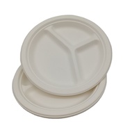 Assiettes rondes jetables de 6/7/8/9/10 pouces Assiette en papier biodégradable pour anniversaire de bagasse