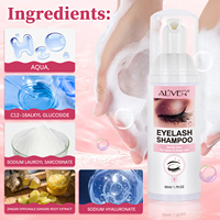 ALIVER Shampoing pour cils en gros – Nettoyant moussant doux, éliminateur d'huile et de saleté, soin naturel des cils pour salons et distributeurs post-vente