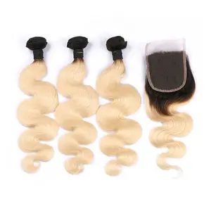 High Quality Human Hair Extension Cuticle Aligned Hair Ombre1B 613 Color Vietnamese Raw Hair Wholesale Price