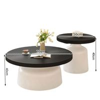 Table basse moderne noire/blanche pour petit salon, table d'appoint de canapé nordique simple, design multifonctionnel en contreplaqué et acier carbone