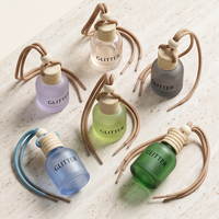 Flacon diffuseur de parfum pour voiture en verre de luxe mini 10 ml vide avec surface estampillée or, anti-fuite, à suspendre, pour voiture