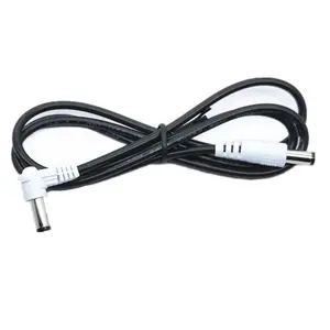 Black White PVC Right angle Male to male 5.5x2.1 dc 2.1MM DC power cable