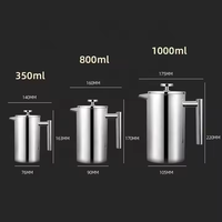 Presse à café sous vide écologique en acier inoxydable à double paroi avec logo personnalisable pour cuisine à usage polyvalent