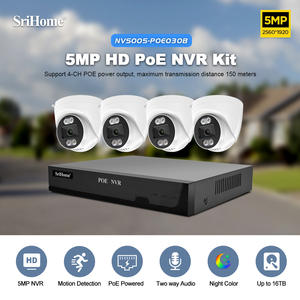 2024 NVS005 + 4 * POE030 5MP Srihome POE güvenlik kamera sistemi PoE IP PTZ kameralar açık akıllı kişi araç algılama kamera - Product Image 2