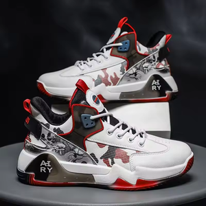 Nouvelles chaussures de basket-ball pour hommes, chaussures de sport décontractées, chaussures en PU et mesh à lacets pour étudiants, chaussures de basket-ball professionnelles - Product Image 2