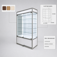 Vitrine de présentation de bijoux blanche lumineuse personnalisée avec étagères et serrure pour magasin de bijoux en gros