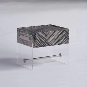 Luxury Modern Minimalism Acrylic Bedside Storage Cabinet with Nightstand Wireless Charging <strong>Panel</strong> &amp; Multi-functional Design - Product Image 5