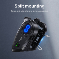Kit Intercom Moto 4 Personnes 1000M avec Casque Audio Mesh, Autonomie Batterie 25H, Étanchéité IPX6, Sans Fil 5.1