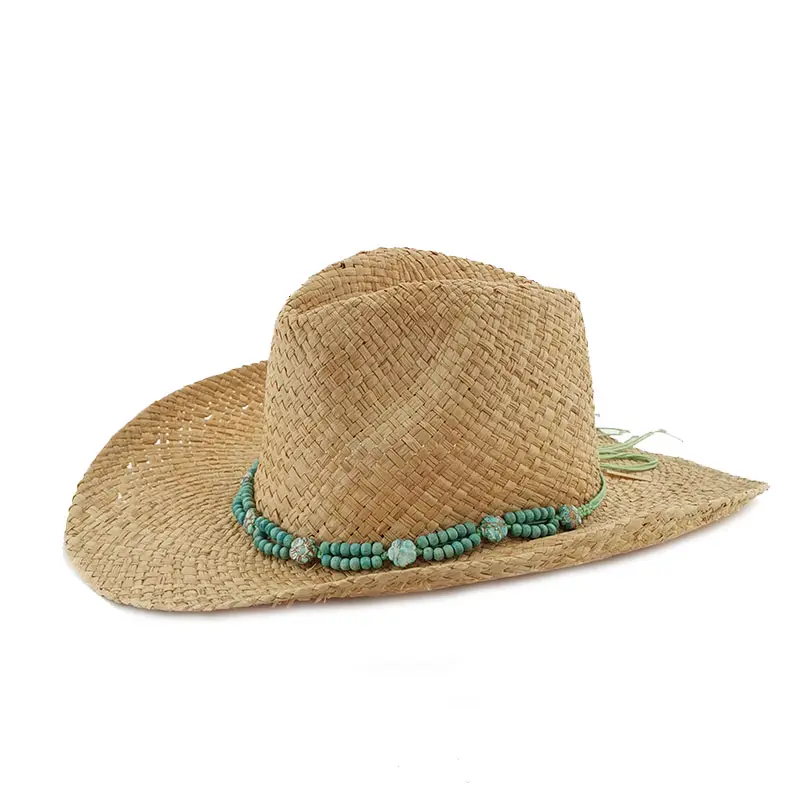 Venta al por mayor barato al aire libre de verano de Sol de protección vaquero sombrero de paja
