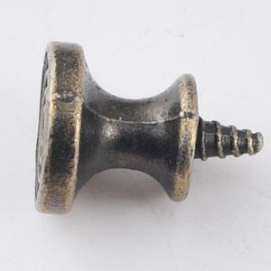 Tirador y pomo redondo de aleación de zinc bronce para muebles, cajones, tradicional, duradero, de un solo orificio - Product Image 4