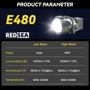 REDSEA E480 200W RHD/LHD <span class=keywords><strong>12V</strong></span> 24V9チップブルーレンズバイLED 3インチレンズカー70WBILEDプロジェクターレンズ3.0 - Product Image 6