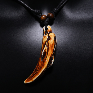 FX041 Retro Africa Tribal Style <strong>Necklace</strong> Rope Chain Cool Man Choker Dolphins Pendant Imitation Yak Bone Amulet Fashion <strong>Necklaces</strong> - Product Image 2