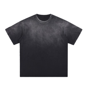 Poids lourd noir uni 270 320 Gsm personnalisé 100% coton Vintage vaporisateur singe acide pour hommes surdimensionné lavé t-shirt lavage t-shirt - Product Image 1