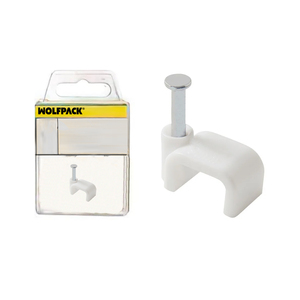 Graffette piatte con testa arrotondata, 8 mm. Bianco. 10 unità - Product Image 4