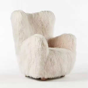 Arredamento nordico <span class=keywords><strong>Design</strong></span> moderno per la casa comode poltrone in morbida lana con pouf - Product Image 2