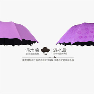 Sun <b>Umbrella</b> Three Fold Portable Folding Manual Open Travel Use Water Resistant Black Silver Coated <b>Umbrella</b> - Product Image 4