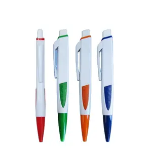 Plástico branco caneta plana publicidade caneta esferográfica para publicidade escritório pode promover pequeno presente caneta atacado pode ser personalizado