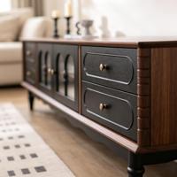 Table TV en bois moderne noire, écologique, imperméable, avec rangement réglable, meubles pour la maison, salon, chambre, hôtel, hôpital