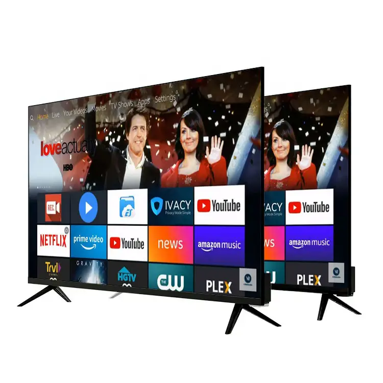 Atacado TV Normal aceita TV LED inteligente de tela plana 2K 4K personalizada Smart TV Android OEM 24 40 43 50 55 65 75 85 32 polegadas