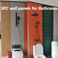 Panneaux muraux pour salle de bain en marbre SPC géométrique moderne 600*2440mm, imperméables, ignifuges, insonorisés, garantie à vie