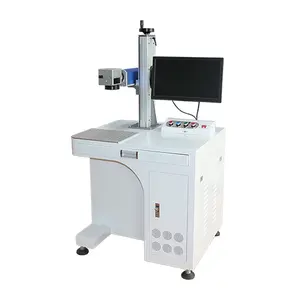 Mesin Cetak Laser Warna Serat 20W 30W, Mesin Penanda Laser CO2/Mesin Ukir Cnc Meja Terpisah Portabel