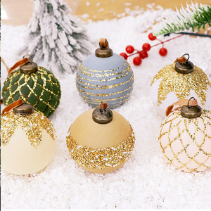 Nuevo Juego de Adornos Navideños de Plástico Flocado Pintado, 8 cm, 9 Piezas y 12 Piezas, Bolas Colgantes para Árbol de Navidad - Product Image 4